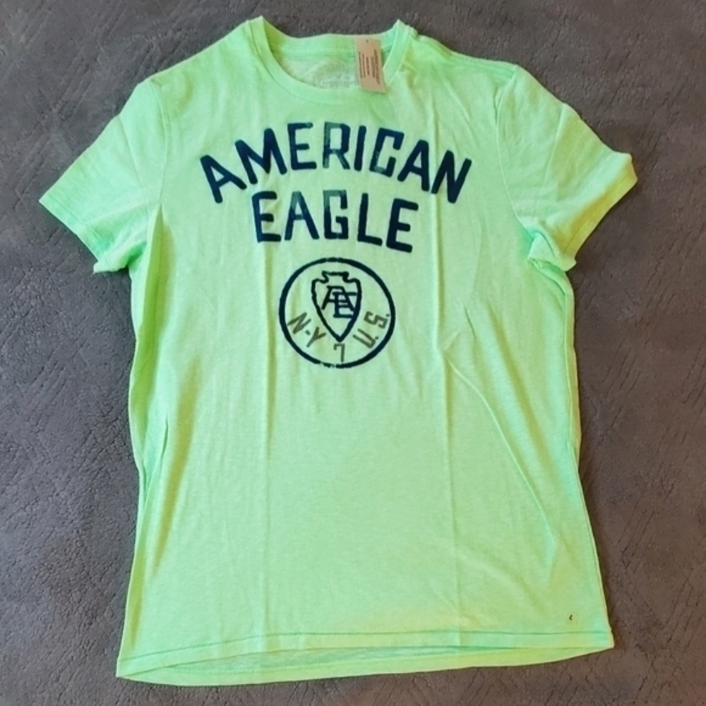 American Eagle Neon Green Athletic Fit T-Shirt